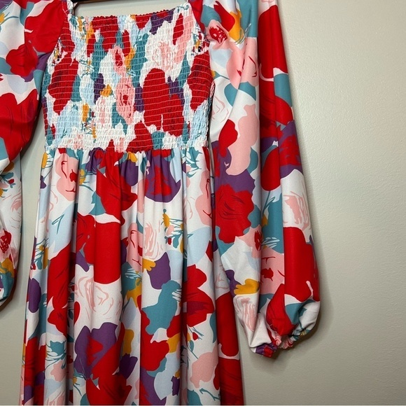 Floral Print Smocked Maxi Dress Size S - Picture 5 of 11